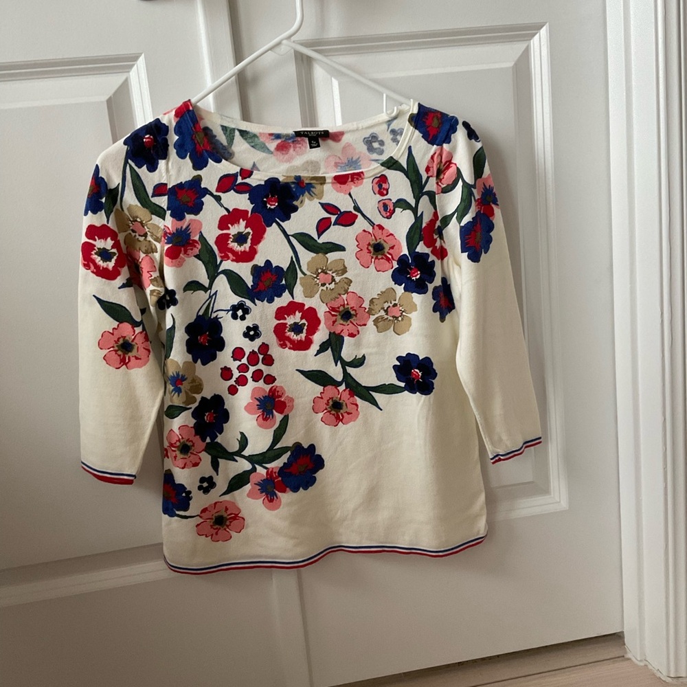 New Talbots Multicolor Floral Top
